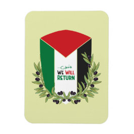 Palestinska Flagga och Olive Grenar Magnet