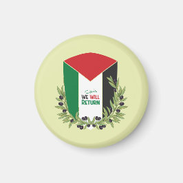 Palestinska Flagga och Olive Grenar Magnet