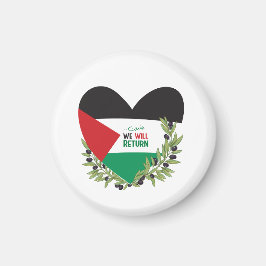 Palestinska Flagga och Olive Grenar Magnet