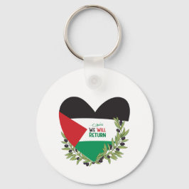 Palestinska Flagga och Olive Grenar Nyckelring