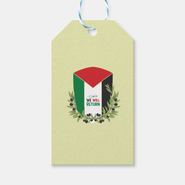 Palestinska Flagga och Olive Grenar Presentetikett (Framsidan)