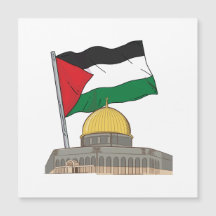 Palestinska flagga ovanför Dome of the Sten Mosque