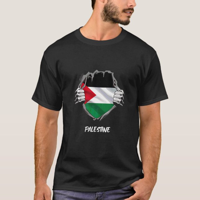 Palestinska Flagga Palestina T Shirt (Framsida)
