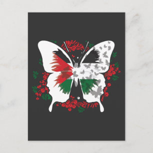 Palestinska Flagga palestinier Butterfly Graphic Vykort