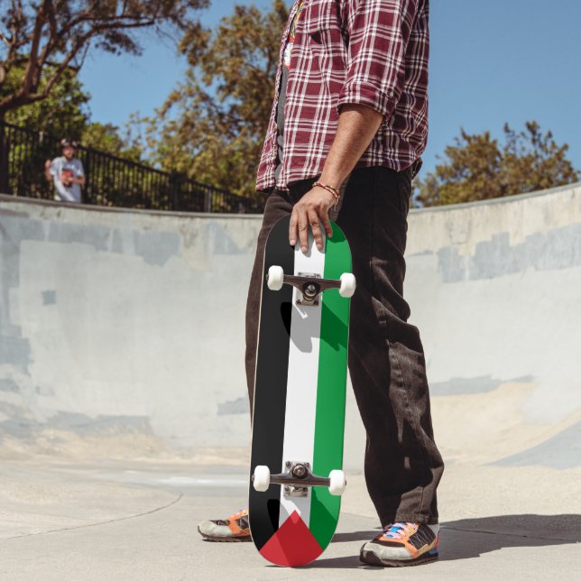 Palestinska flagga patriotiska moderna mini skateboard bräda 18,5 cm (Utomhus 2)
