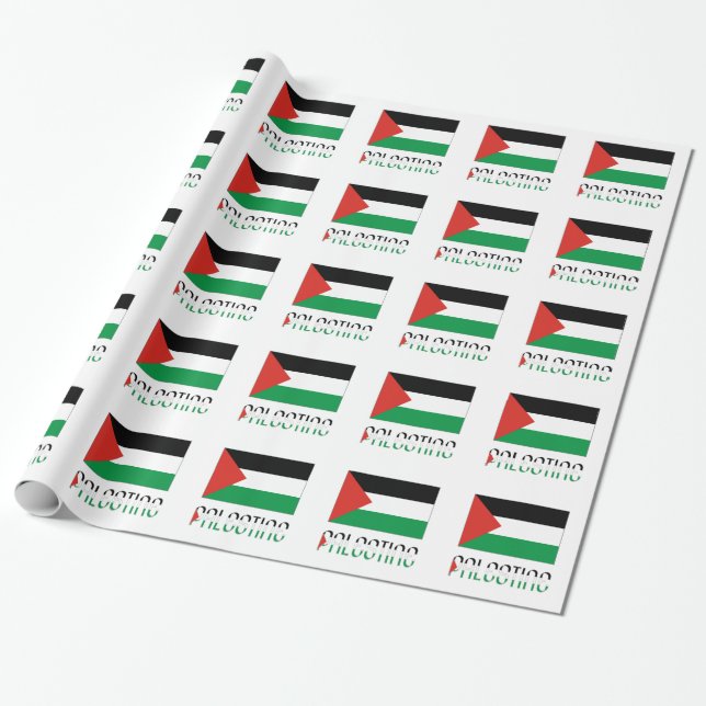 Palestinska Flagga Presentpapper (Utrullad)