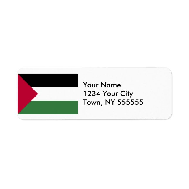 Palestinska Flagga Returadress Etikett (Framsidan)