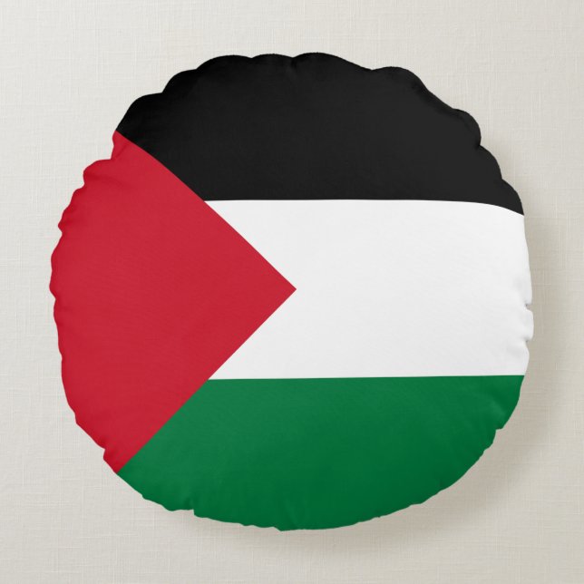 Palestinska Flagga Rund Kudde (Framsidan)