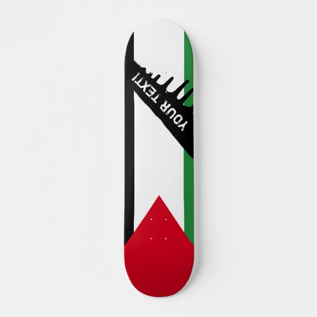 Palestinska Flagga Skateboard Bräda 20,5 Cm (Framsida)