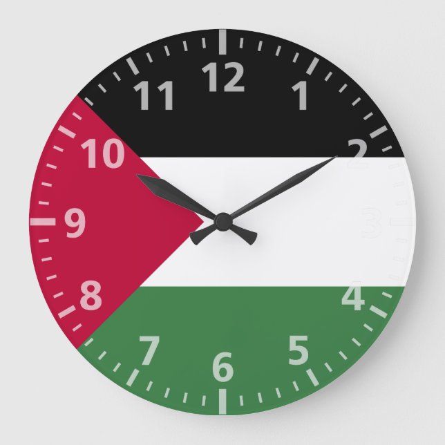 Palestinska Flagga Stor Klocka (Framsida)