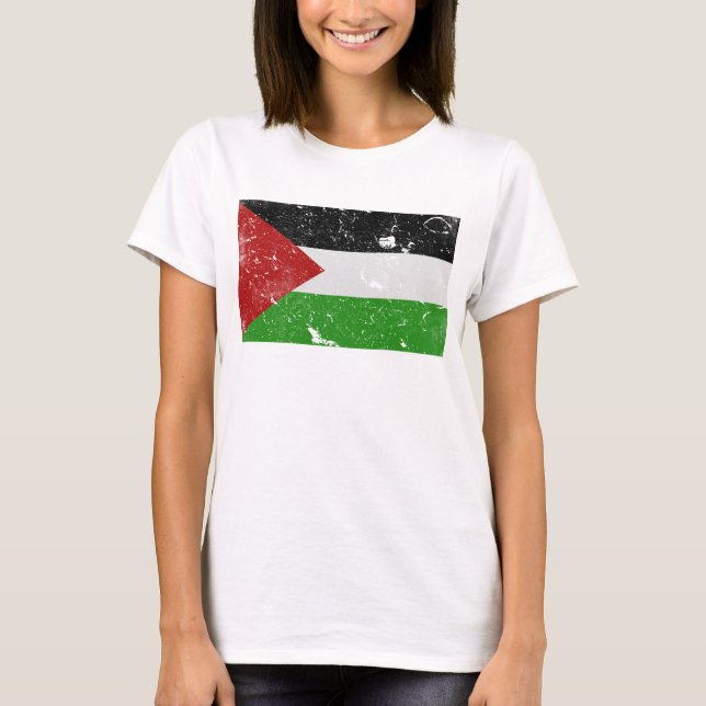 Palestinska Flagga T Shirt (Framsida)