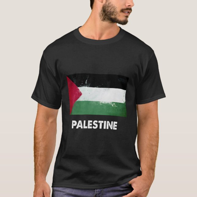 Palestinska Flagga T Shirt (Framsida)