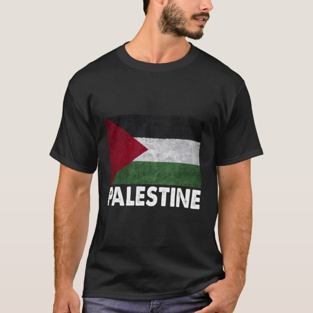 Palestinska Flagga T Shirt (Framsida)