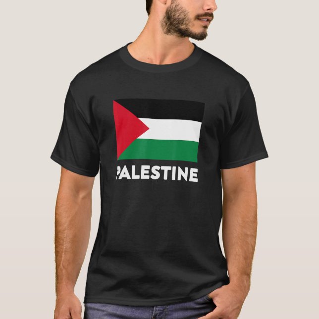Palestinska Flagga T Shirt (Framsida)