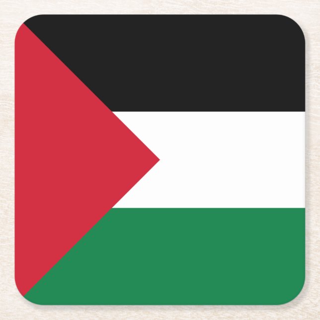 Palestinska Flagga Underlägg Papper Kvadrat (Framsidan)
