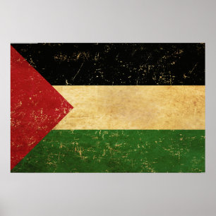 Palestinska Flagga Vintage Poster
