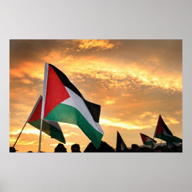 Palestinska Flagga vy Poster (Framsidan)