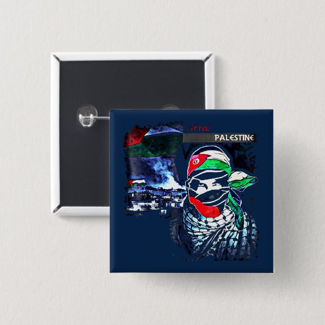 Palestinska folkmordet på palestinierna knapp (Framsida & baksida)