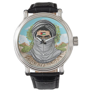 Palestinska frihetskämpen Porträtt Armbandsur