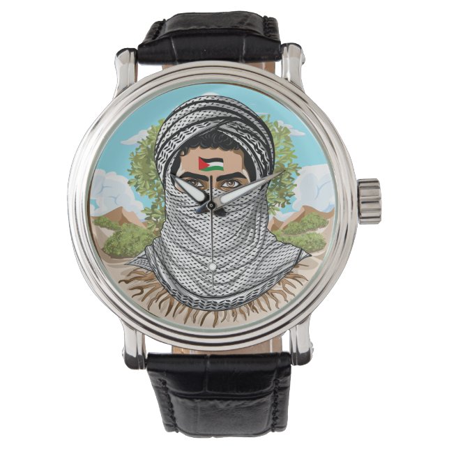 Palestinska frihetskämpen Porträtt Armbandsur (Framsida)