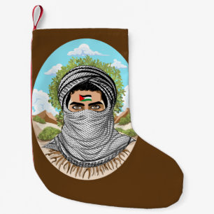 Palestinska frihetskämpen Porträtt Liten Julstrumpa