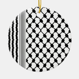 Palestinska Hatta Keffiyeh Kufiya Folk (2 Mönster) Julgransprydnad Keramik