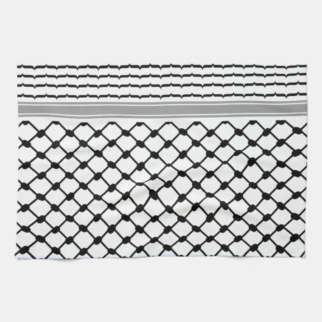 Palestinska Hatta Keffiyeh Kufiya Folk (2 Mönster) Kökshandduk (Horisontell)