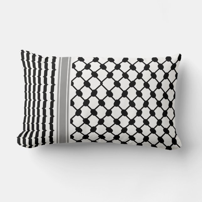 Palestinska Hatta Keffiyeh Kufiya Folk (2 Mönster) Lumbarkudde (Framsida)