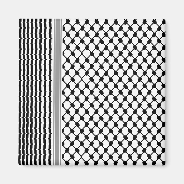 Palestinska Hatta Keffiyeh Kufiya Folk (2 Mönster) Magnet (Framsidan)