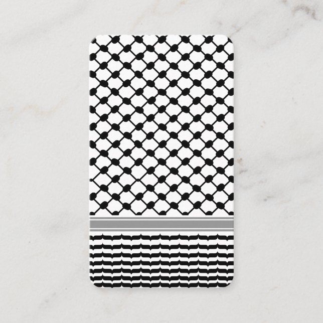 Palestinska Hatta Keffiyeh Kufiya Folk (2 Mönster) Visitkort (Framsida)