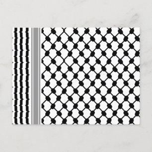 Palestinska Hatta Keffiyeh Kufiya Folk (2 Mönster) Vykort