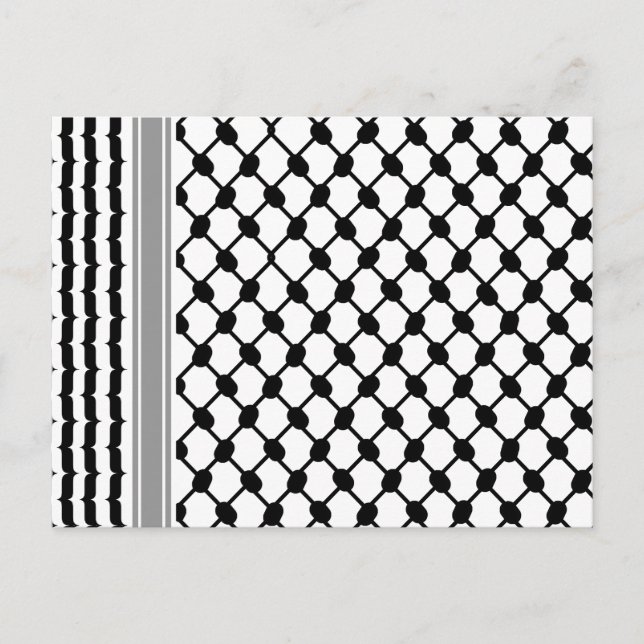 Palestinska Hatta Keffiyeh Kufiya Folk (2 Mönster) Vykort (Framsida)