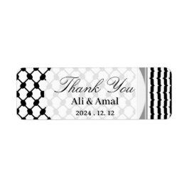 Palestinska Hatta Keffiyeh Tack Bröllop Returadress Etikett