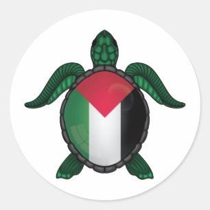 Palestinska havssköldpadda flagga runt klistermärke