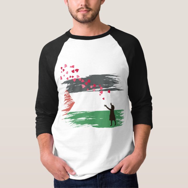 Palestinska Hope & Kärlek Baseball T-Shirt - Unise (Framsida)