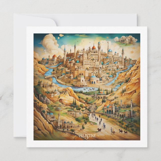 Palestinska illustrationskort för Helgdag Julkort (Framsida)