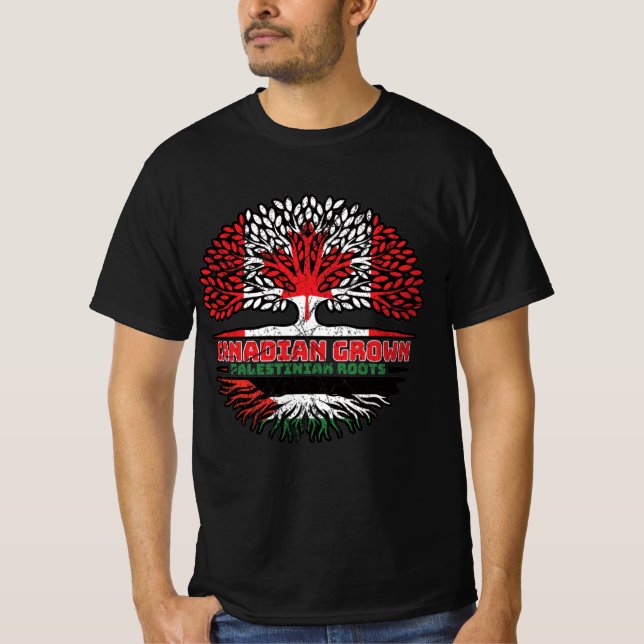 Palestinska kanadensiska kanadensiska Träd-rötter T Shirt (Framsida)
