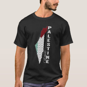 Palestinska Karta Keffiyeh Thobe Mönster Palestina T Shirt