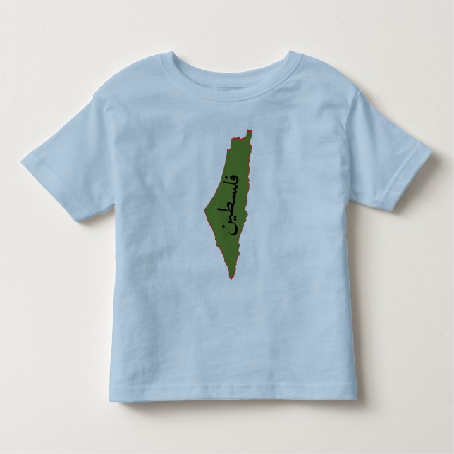 palestinska karta med palestinska ord i arabiska t shirt (Framsida)