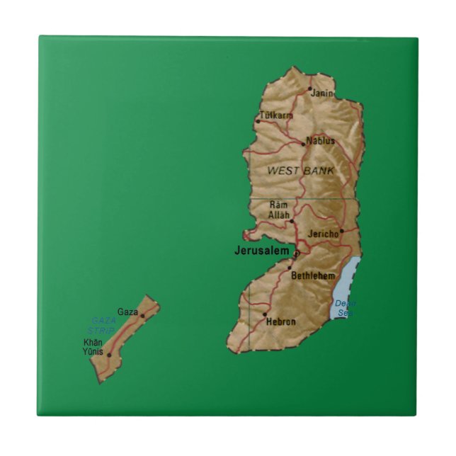 Palestinska Karta-plattan Kakelplatta (Framsidan)