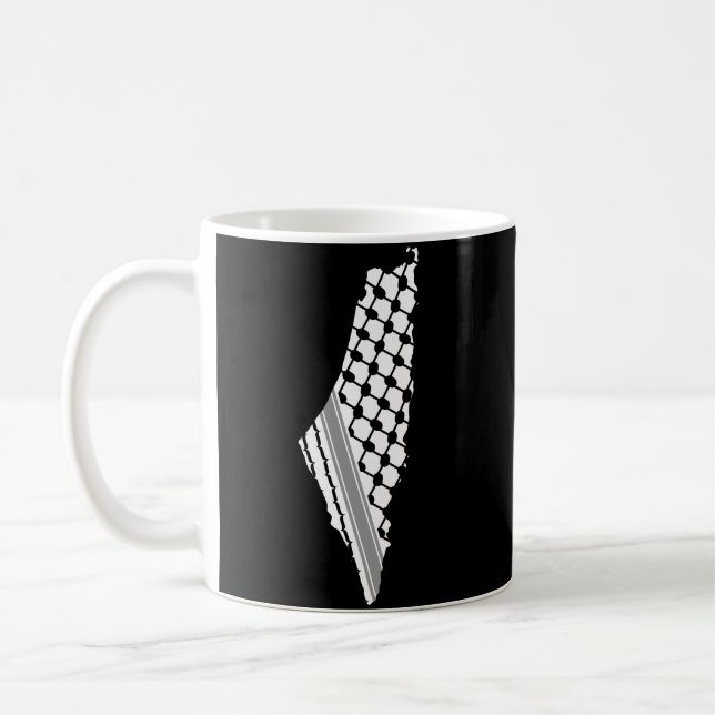 Palestinska keffiyeh, fritt karta, Palestina Kufiy Kaffemugg (Vänster)