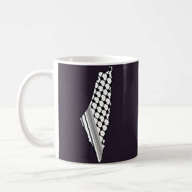 Palestinska keffiyeh, fritt karta, Palestina Kufiy Kaffemugg (Vänster)