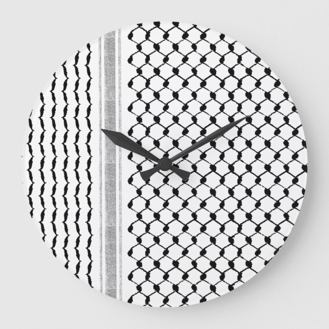 Palestinska kufiya Anpassningsbar Designad License Stor Klocka (Framsida)