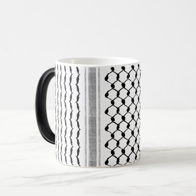 Palestinska Kufiya-Anpassningsbarna Designad Morfi Magisk Mugg (Framsida vänster)