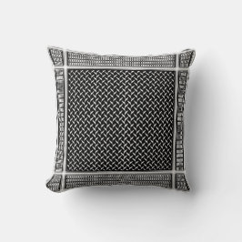 Palestinska Kufiya | Svart Keffiyeh Tapestry Kudde