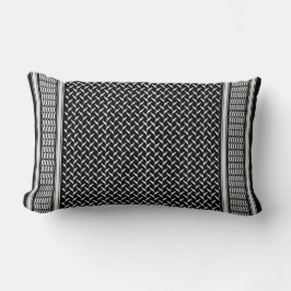 Palestinska Kufiya | Svart Keffiyeh Tapestry Lumbarkudde
