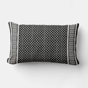 Palestinska Kufiya   Svart Keffiyeh Tapestry Lumbarkudde