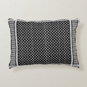 Palestinska Kufiya   Svart Keffiyeh Tapestry Prydnadskudde
