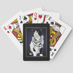 Palestinska Kufiya Wearing Cat-uppspelningskort Casinokort
