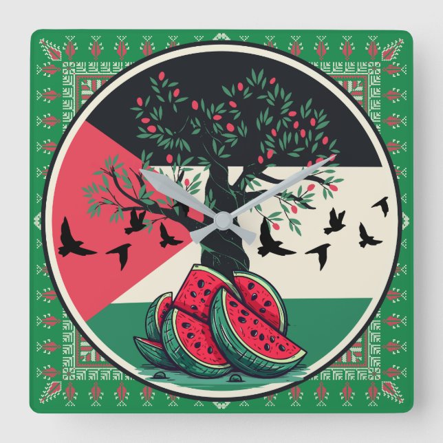palestinska kulturer | palestinska vattenmeloner,  fyrkantig klocka (Framsida)